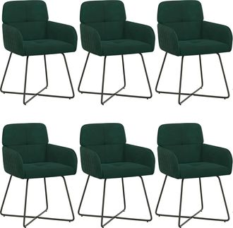 vidaXL Sillas De Comedor 6 Uds. Terciopelo Verde Oscuro Vidaxl