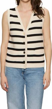 Sanctuary Sleeveless Textured Sweater Vest In Macrame Black Stripe
