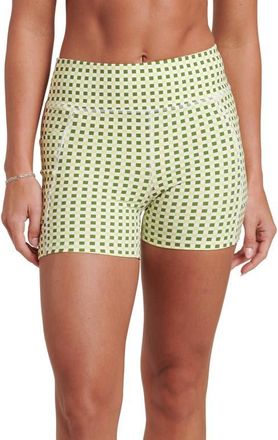 La Blanca Checkpoint Biker Shorts in Lime at Nordstrom, Size X-Large