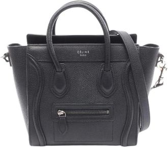 Celine Pre-owned Luggage Nano Shopper 2way Handbag - Dames - Vintage Handtas - Zwart - ONE Size - Leer - Vintage