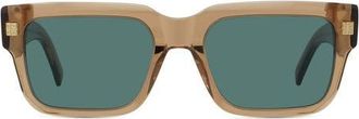 Givenchy GV Day 53mm Square Sunglasses in Shiny Light Brown /Green at Nordstrom