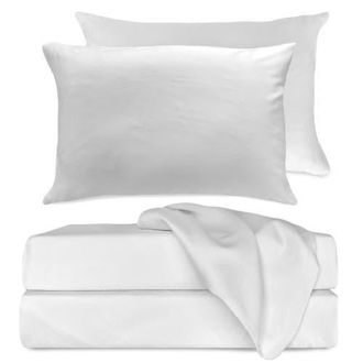 BedVoyage Cooling 100% Viscose Sheet Set - Soft, Breathable Comfort in White at Nordstrom, Size California King