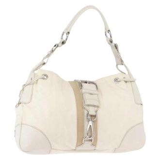 Prada Pre-owned Bucket Bags, female, White, Size: ONE SIZE Pre-owned Nylon Bucket Bag