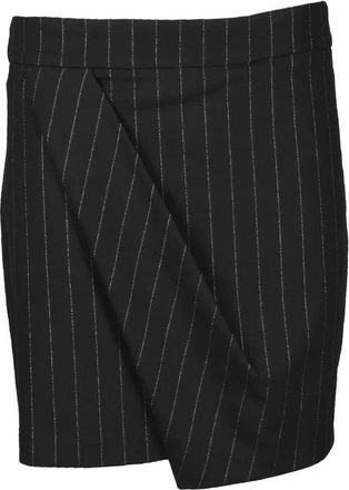 8pm Black Pinstripe Viscose-Blend Mini Skirt