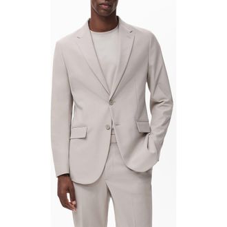 Mango Zurich Slim Fit Thermolite Suit Jacket in Beige at Nordstrom, Size 40