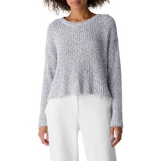 Eileen Fisher Crewneck Organic Cotton Blend Sweater in Dark Pearl at Nordstrom, Size Petite P