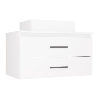 Topeshop Nel 80 - Mobile Sottolavabo Con 2 Cassetti + Lavabo - 80x50x58,5 Cm - Bianco