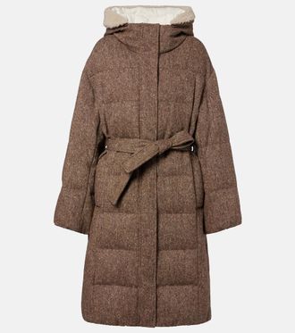 Brunello Cucinelli Piumino in misto lana con shearling
