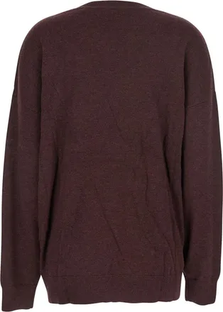 Isabel Marant Womens Bordeaux V-Neck Sweater With Ring Detail Fabric Tops Top