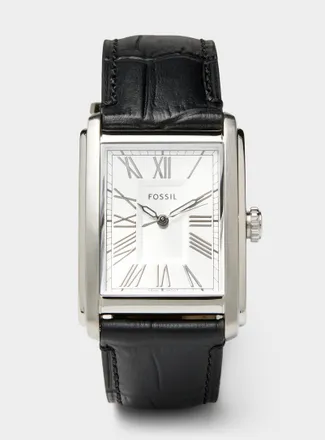 Fossil Mens Carraway faux-croc leather watch