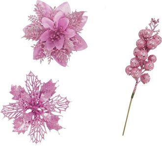 OEM Arreglo Navide&ntilde;o En Tela Pl&aacute;stica Al Estilo De Rose