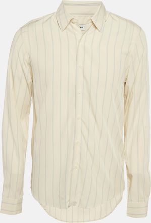 Sandro Ivory Pinstriped Crepe Flow Shirt