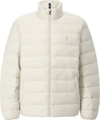 Polo Ralph Lauren Jassen, Heren, Beige, S, Leer, Packable Down Jacket