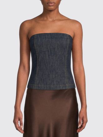 Brunello Cucinelli Top a fascia Brunello Cucinelli in denim di cotone