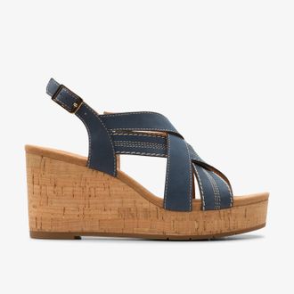 Clarks Sabina Sling Navy Nubuck