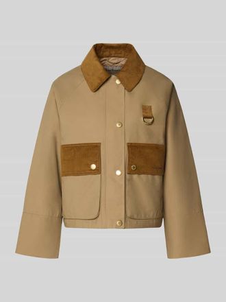 Barbour Relaxed Fit Jacke aus Baumwoll-Mix mit Cordkragen Modell PHOEBE in Cognac, Gr&ouml;&szlig;e 40