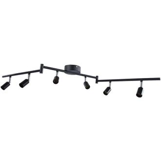 OEM L&aacute;mpara De Techo Led Crezuo Con 6 Focos Ajustables, Luz Blanca Diurna, 6 Bombillas Gu10, Aplique De Pared, Cabezal Giratorio Flexible Para Cocina, Est