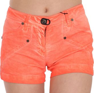 Plein Sud Mid Waist Cotton blue Mini Womens Shorts