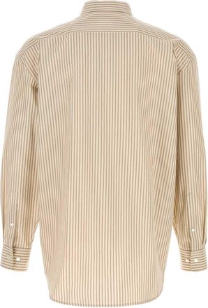 The Row Mens Embroidered Poplin Granada Shirt Ivorybeige Exterior: Cotton Camicie