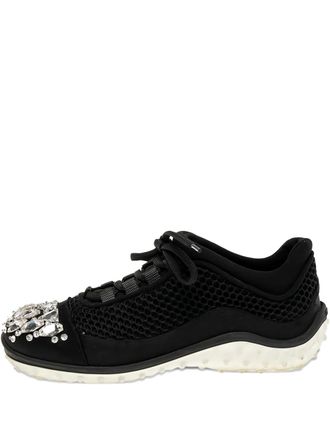 Miu Miu mesh crystal-embellished sneakers - Black