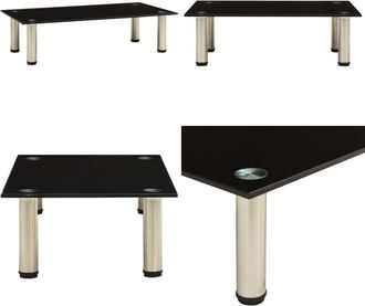 vidaXL 322761 TV Stand Black 60x35x17 cm Tempered Glass - Stand TV - Tavolo TV