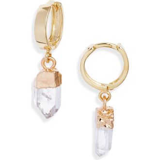 CHILD OF WILD Aura Quartz Huggie Hoop Earrings in Gold at Nordstrom