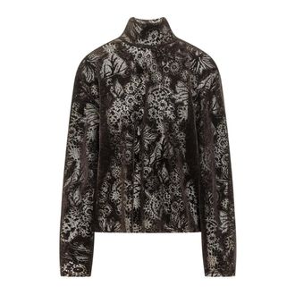 Msgm Camicetta a collo alto a maniche lunghe - - Blouses & Shirts - Donna - Marrone - XS