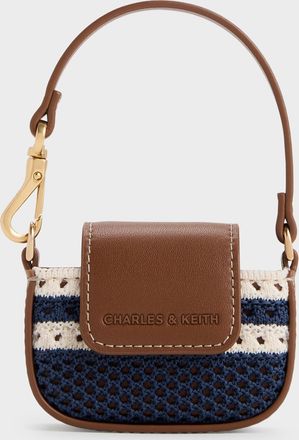 Charles & Keith Ida Striped Knitted Micro Pouch