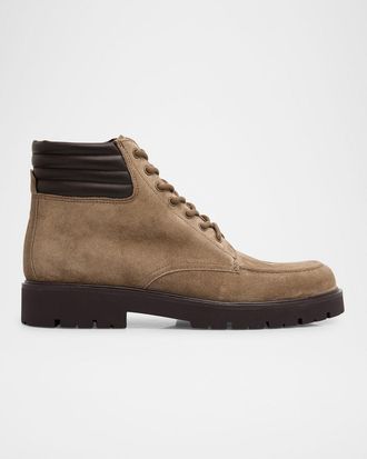 Vince Mens Leonard Suede & Leather Lug-Sole Ankle Boots