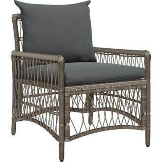 vidaXL Silla De Jard&iacute;n Gris 60 X 70 X 78cm Rat&aacute;n Sint&eacute;tico Vidaxl