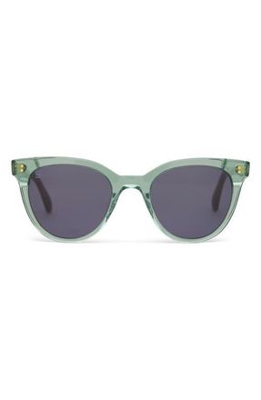 Toms Marlowe 50mm Round Sunglasses in Jade Crystal/Dark Grey at Nordstrom
