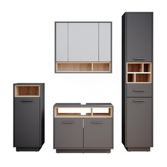 Vicco Conjunto De Muebles De Ba&ntilde;o Beatrice, Antracita, 4 Piezas