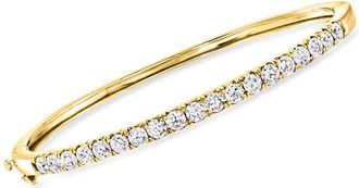 Grown Brilliance 3 Carat Lab Grown Diamond Bangle in 14K Yellow Gold, F Color, VS Clarity, 8 Inches Length, Gift Box Included