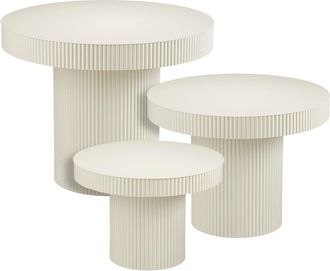 MiCa Decorations Mesa auxiliar Lux Blanco roto H55xB70xL70cm