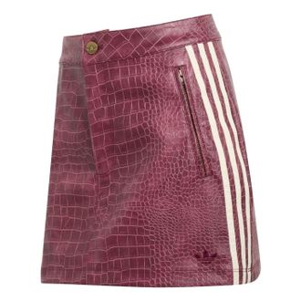 adidas (WMNS) adidas Pleather Mini Skirt Asia Sizing Maroon KD8785