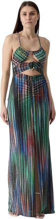 Just Cavalli Lurex Jersey Maxi Jurk - Dames - Maxi kleedjes - Veelkleurig - M - Polyester - Kleedjes