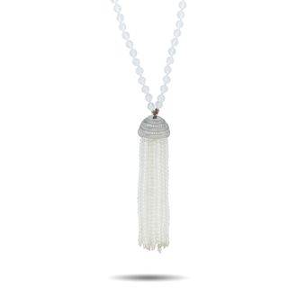 Ivanka Trump 18K White Gold Diamond and Crystal Tassel Necklace IT05-042026