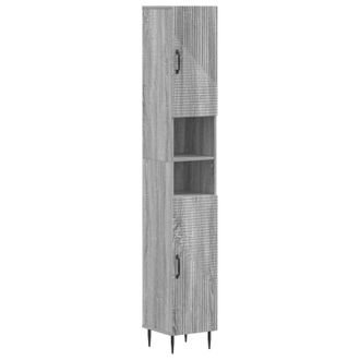 vidaXL Armario De Ba&ntilde;o Con Estante Abierto Haarlem Sonoma Gris Vidaxl