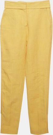 Jacquemus Yellow Linen Blend High Waist Trousers