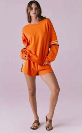 Chaser Neon Strappings Pullover In Coral Orange