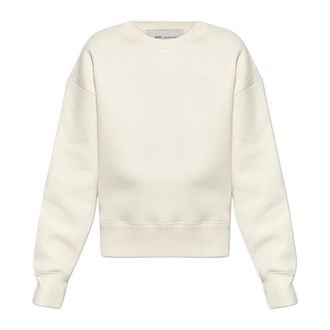 Ami Sweatshirts, female, Beige, Size: S Logo Sweatshirt
