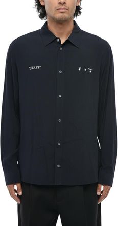 Off-white Navy Blue Printed Shirt