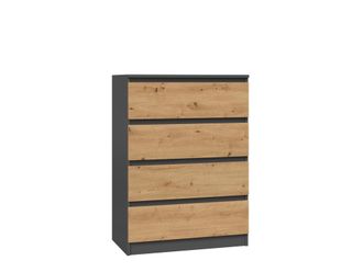 OEM C&oacute;moda Moderna De Antracita/roble Artesanal - Dise&ntilde;o Minimalista, Frentes Sin Tiradores, Alta Calidad, Fabricante Polaco