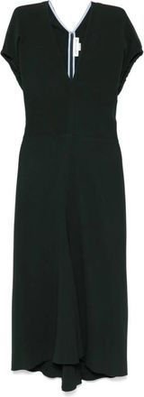 Victoria Beckham Blouson Midi Jurk - Dames - Casual kleedjes - Groen - M - Kleedjes