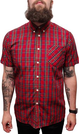 Merc Mens Mack Red Tartan Shirts (Medium)