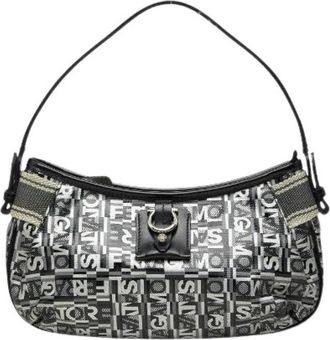 Ferragamo Pre-owned PVC Leder Handtas - Dames - Vintage Schoudertas - Zwart - ONE Size - Leer - Vintage