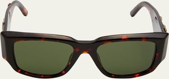 Palm Angels Mens Laguna Maxi-Logo Restangle Sunglasses