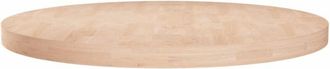 vidaXL Piano Tavolo Rotondo Ø80x4 cm Massello di Rovere Non Trattato - Vidaxl