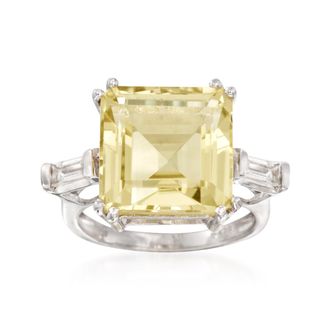 Ross-Simons Lemon and White Topaz Ring in Sterling Silver