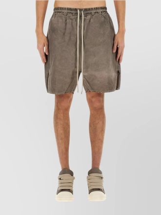 Rick Owens waistband elastic knee length raw hem zippers